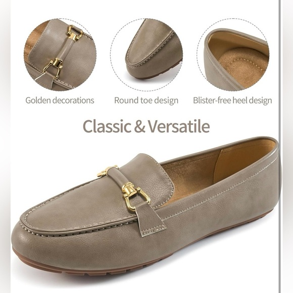 Elegant Taupe Loafers for Women - Picture 4 of 6
